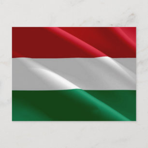 Cartão Postal Hungria - Bandeira húngara -