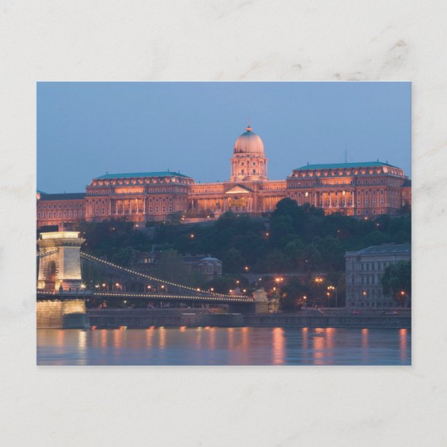 Cartão Postal HUNGRIA, Budapeste: Ponte de Szechenyi (Correntes) (Frente)
