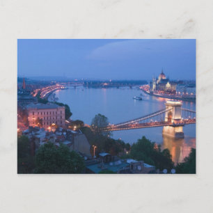 Cartão Postal HUNGRIA, Budapeste: Ponte de Szechenyi (Correntes)