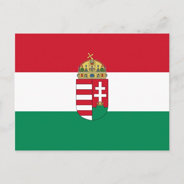 Cartão Postal Hungria com armas (Estado), Hungria (Frente)