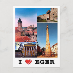 Cartão Postal Hungria - Eger - I Love -