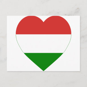 Cartão Postal Hungria Flag Heart