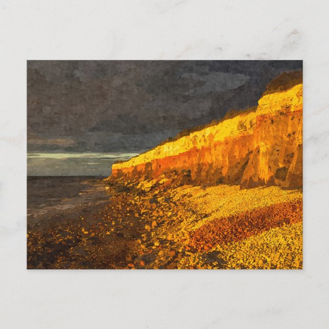 Cartão Postal Hunstanton Cliff Norfolk costa Inglaterra (Frente)