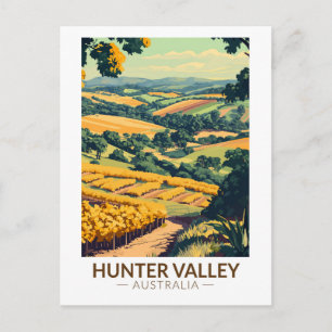 Cartão Postal Hunter Valley - Austrália - Ilustração Viagem Art