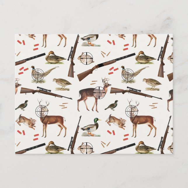 Cartão Postal Hunting Wildlife Outdoorsman Pattern (Frente)