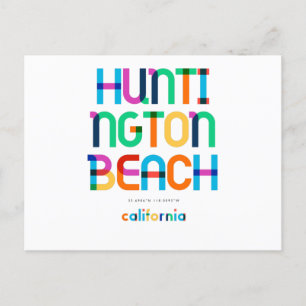 Cartão Postal Huntington Beach Califórnia Meados do Século, Arte