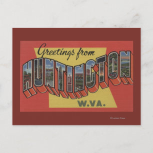 Cartão Postal Huntington, Virgínia Ocidental - Cenas com Letras