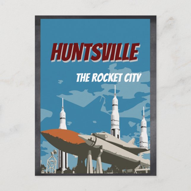 Cartão Postal Huntsville, AL Alabama Rocket Postcard (Frente)