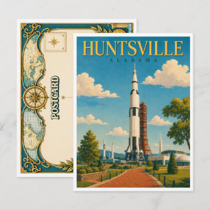 Cartão Postal Huntsville Alabama Saturn V GeoSaga