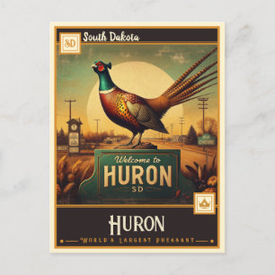 Cartão Postal Huron, Dakota do Sul   Vintage