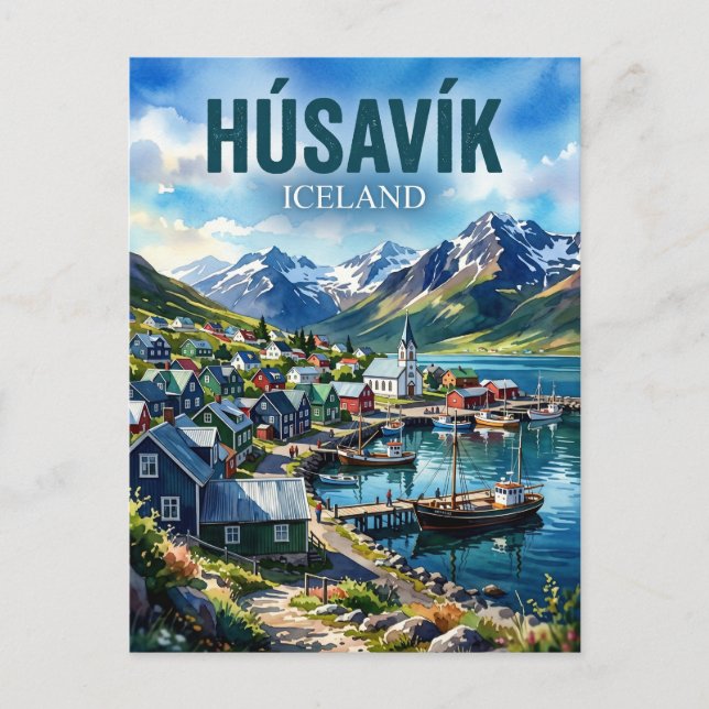 Cartão Postal Húsavík Islândia (Frente)