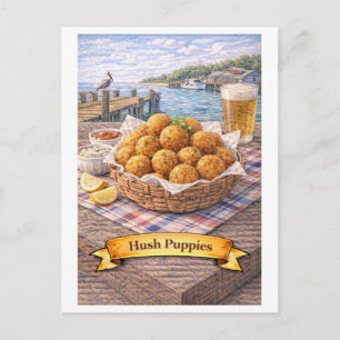 Cartão Postal Hush Puppies (Série de Comida Americana)