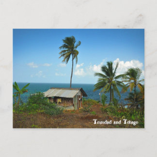 Cartão Postal Hut na costa norte de Trinidad