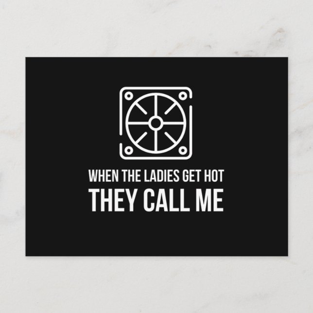 Cartão Postal Hvac Engraçado Quando As Senhoras Ficam Quentes Me (Frente)