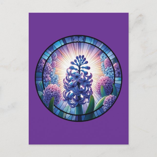 Cartão Postal Hyacinth Stainth Glass Art (Frente)