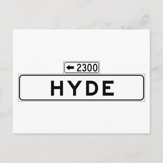 Cartão Postal Hyde Rua, San Francisco Street Sign (Frente)