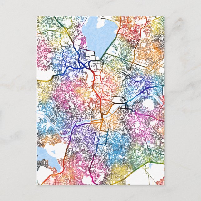Cartão Postal Hyderabad Telangana Map (Frente)