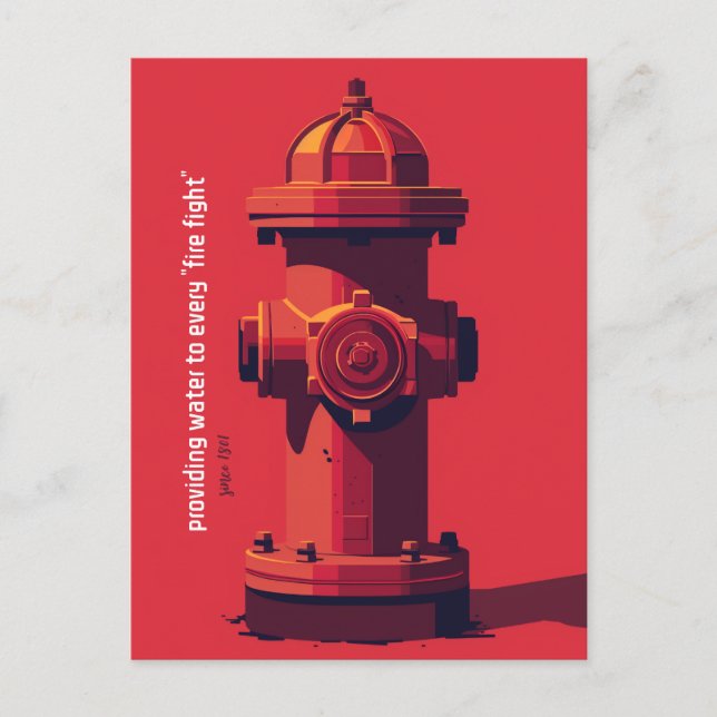 Cartão Postal Hydrant Red Fire (Frente)