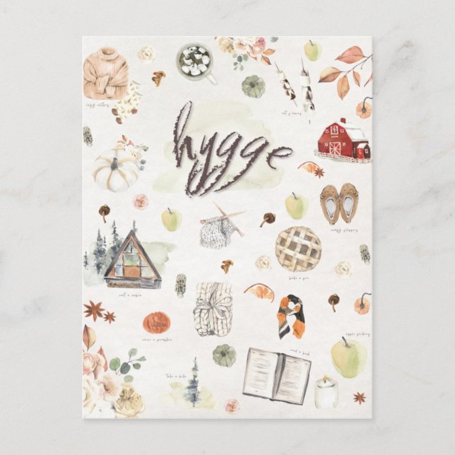 Cartão Postal Hygge Fall Outono (Frente)
