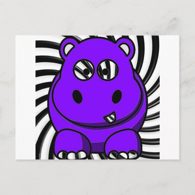 Cartão Postal Hypno Hippo Purple (Frente)