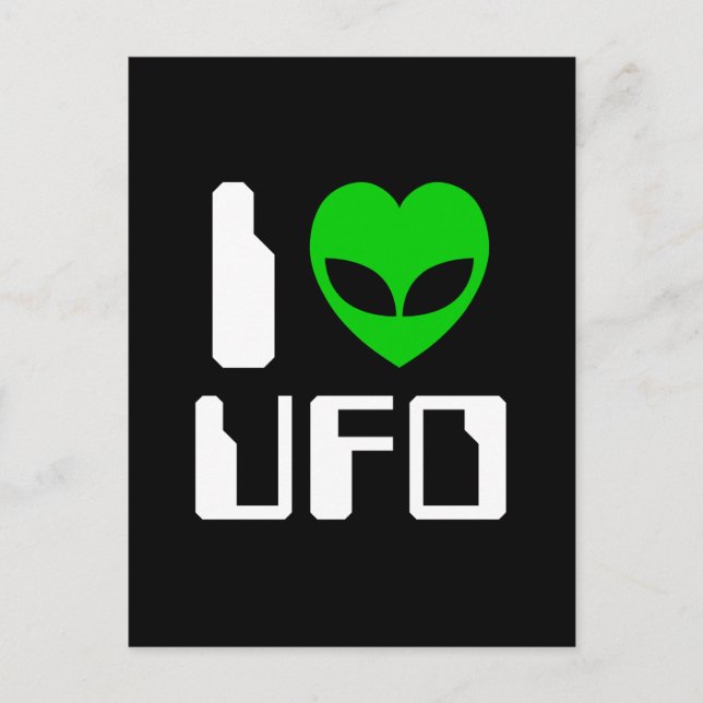 Cartão Postal I Alienígena Heart UFO (Frente)