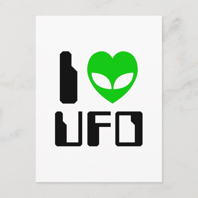 Cartão Postal I Alienígena Heart UFO (Frente)