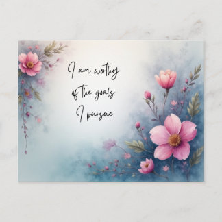 Cartão Postal I Am Worthy of the Goals I Pursue Affirmation