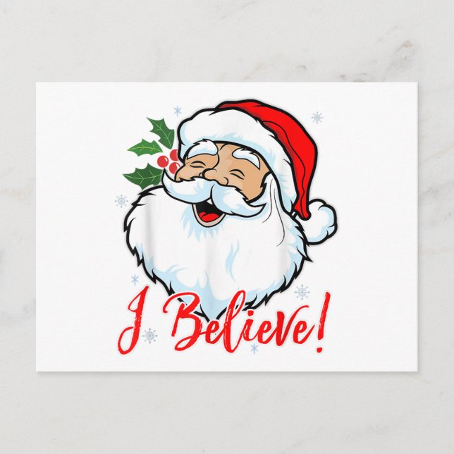 Cartão Postal I Believe In Santa Claus T-Shirt Funny Christmas H (Frente)