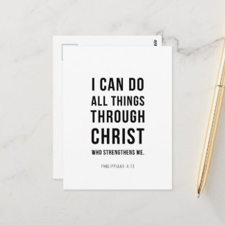 Cartão Postal I Can Do All Things Philippians 4:13