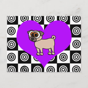Cartão Postal I Cartaz em preto, roxo, branco