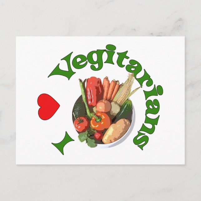 Cartão Postal I Coração de Vegetarianos (Frente)