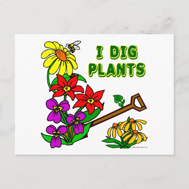 Cartão Postal I Dig Plantas Gardener Dizendo (Frente)