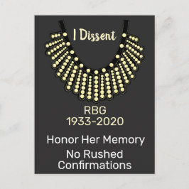 Cartão Postal I Discordo RBG Sem Confirmações Ruborizadas