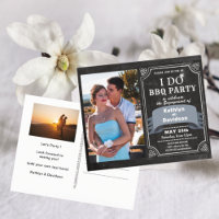 I DO Engagement 2 Photo BBQ Party Invitation