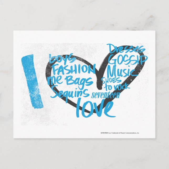 Cartão Postal I Grafite Aqua Coração (Frente)