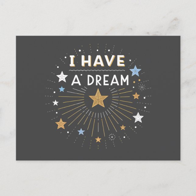 Cartão Postal I Have a Dream Inspirational Starburst Art (Frente)