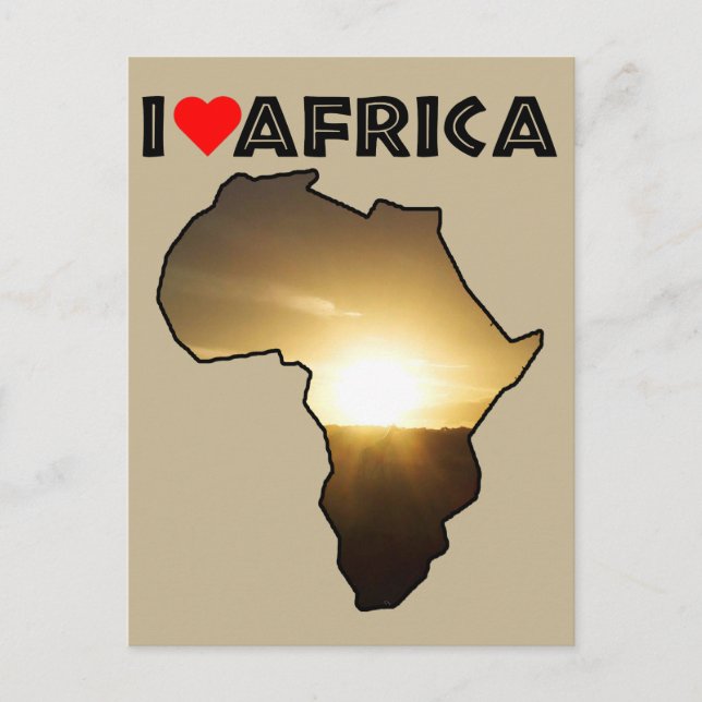 Cartão Postal I Heart Africa Giraffe Sunset Postcard (Frente)