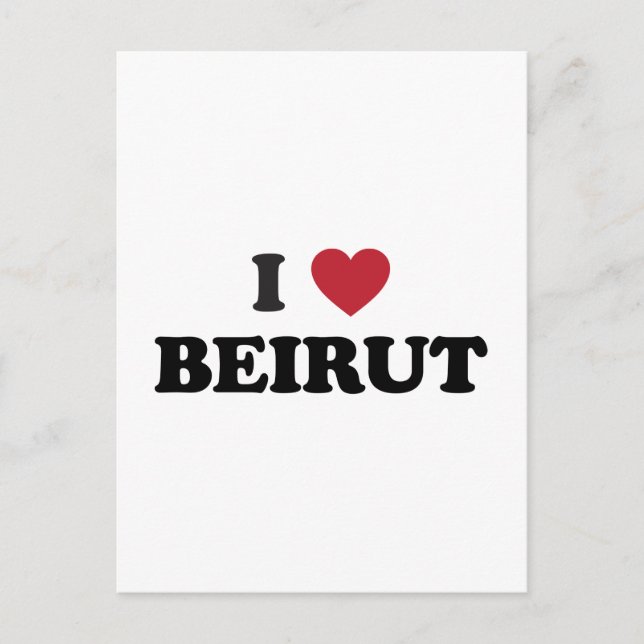 Cartão Postal I Heart Beirut Lebanon (Frente)