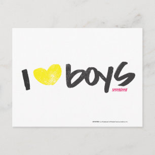 Cartão Postal I Heart Boys Yellow
