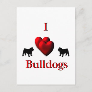 Cartão Postal I Heart Bulldog