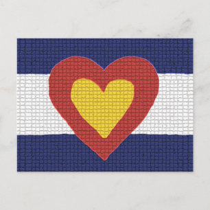 Cartão Postal I Heart Colorado Flag Products!