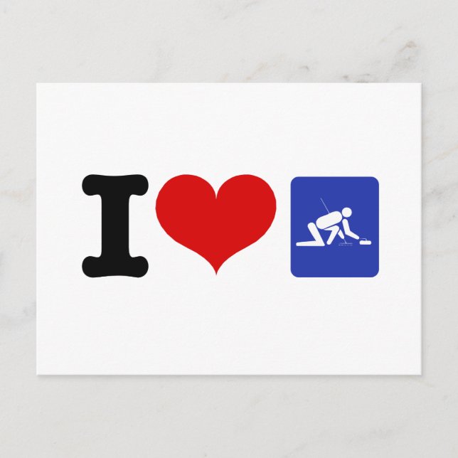 Cartão Postal I Heart Curling (Frente)