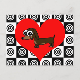 Cartão Postal I Heart Dogs - Cartão-postal preto, vermelho, bran