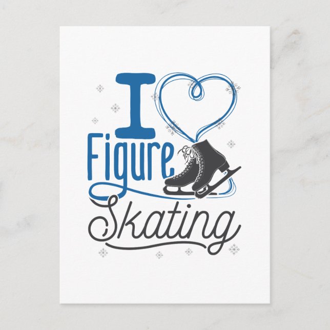 Cartão Postal I Heart Figure Skating (Frente)