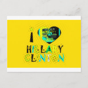 Cartão Postal I Heart Hillary Clinton: Arte de Expressão de Graf
