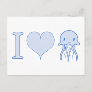 Cartão Postal I Heart Jellyfish