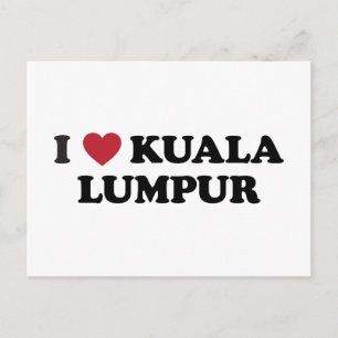 Cartão Postal I Heart Kuala Lumpur Malásia