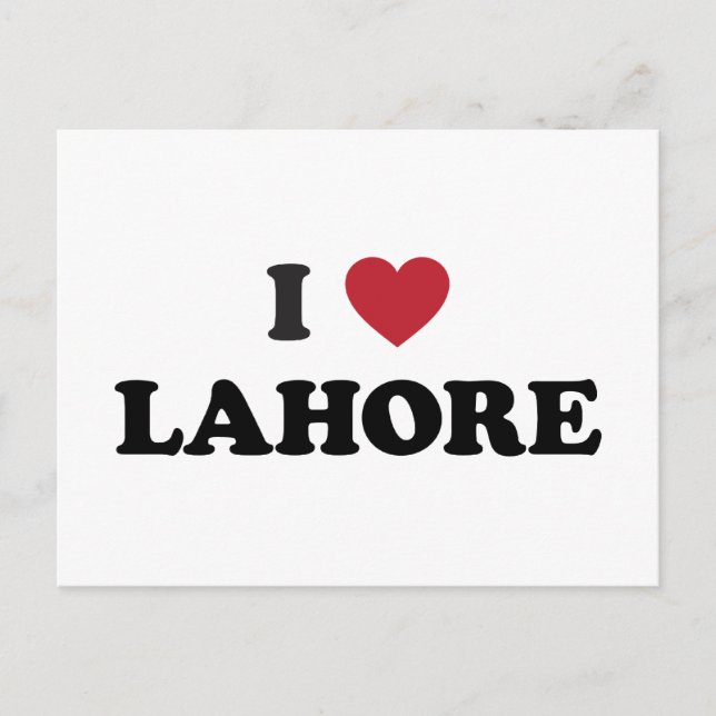 Cartão Postal I Heart Lahore Pakistan (Frente)