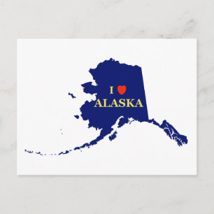 Cartão Postal I Heart (Love) Alaska