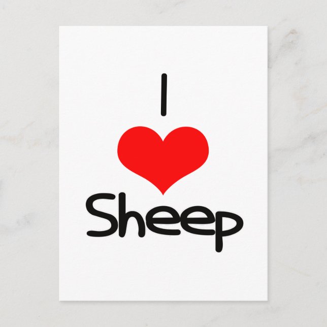 Cartão Postal I Heart (Love) Sheep (Frente)
